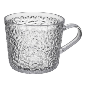 Kubek szklany z uchem LIRYC 450ml kruszony lód wzór 3